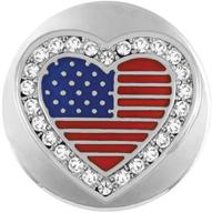 🔗 customizable ginger snaps heart usa charm accessory: create your own snap jewelry collection with interchangeable button charms for necklaces, bracelets & rings - standard size sn04-50 logo