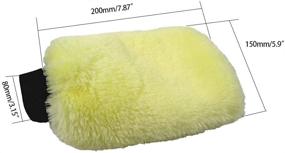 img 3 attached to Benliudh Natural Wool Car Wash Mitt - Scratch-Free Sheepskin Wash Mitt Set of 3