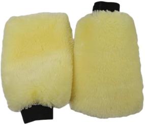 img 4 attached to Benliudh Natural Wool Car Wash Mitt - Scratch-Free Sheepskin Wash Mitt Set of 3