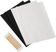 🖤 205 pcs carbon transfer paper and white tracing paper set - black graphite transfer paper with tracing stylus for optimal wood burning transfer, wood carving, and tracing results logo