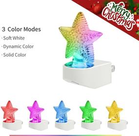 img 3 attached to 🎄 Plug-in Christmas Decorations Night Light – LED Wall Nightlights with Color Changing, Dusk to Dawn Sensor – Ideal for Kids, Elderly, Nursery, Bedroom, Hallway, Stairs, Kitchen – Snowman, Twinkle Star, Snowflake