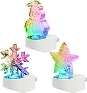 🎄 plug-in christmas decorations night light – led wall nightlights with color changing, dusk to dawn sensor – ideal for kids, elderly, nursery, bedroom, hallway, stairs, kitchen – snowman, twinkle star, snowflake логотип