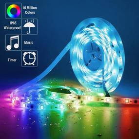 img 2 attached to 🌈 Smart Music Sync Dream Color LED Strip Lights - SUPERNIGHT 5050 LED, Phone App Controlled, Waterproof for Party, Room Decor, Bedroom, TV, Gaming - Adhesive Tape & 16.4Ft