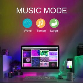 img 1 attached to 🌈 Smart Music Sync Dream Color LED Strip Lights - SUPERNIGHT 5050 LED, Phone App Controlled, Waterproof for Party, Room Decor, Bedroom, TV, Gaming - Adhesive Tape & 16.4Ft