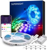 🌈 smart music sync dream color led strip lights - supernight 5050 led, phone app controlled, waterproof for party, room decor, bedroom, tv, gaming - adhesive tape & 16.4ft логотип