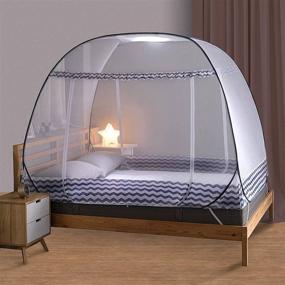 img 4 attached to 🦟 Olingline Large Portable Mosquito Net for Bed Full to King Size - Pop UP Foldable Mosquito Netting with Bottom - 72 x 78 x 59 inch - Ideal for Baby, Adults