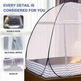 img 1 attached to 🦟 Olingline Large Portable Mosquito Net for Bed Full to King Size - Pop UP Foldable Mosquito Netting with Bottom - 72 x 78 x 59 inch - Ideal for Baby, Adults