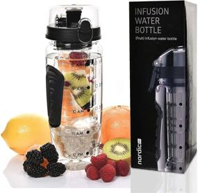 img 3 attached to 💧 Stay Hydrated with DailyNordic 32 oz Large Fruit Infuser Water Bottle - Insulated Sleeve & Leak-Proof Design - BPA-Free - Full-Length Infusion Basket - Flip-Top Cap - Hydration Tracker - Detachable Ice Gel Ball