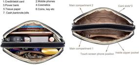 img 1 attached to Сумка через плечо из натуральной кожи с сенсорным экраном и карманами для карт для женщин - кошелек-ремешок для мобильного телефона