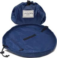 👜 lay-n-go cosmo: convenient drawstring makeup organizer and toiletry bag for travel and daily use - 20 inch, navy logo