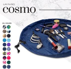 img 1 attached to 👜 Lay-n-Go Cosmo: Convenient Drawstring Makeup Organizer and Toiletry Bag for Travel and Daily Use - 20 inch, Navy