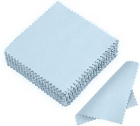 img 4 attached to 💎 50pcs Jewelry Cleaning Cloth Polishing Cloth for Sterling Silver Gold Platinum - Newbud (Blue)