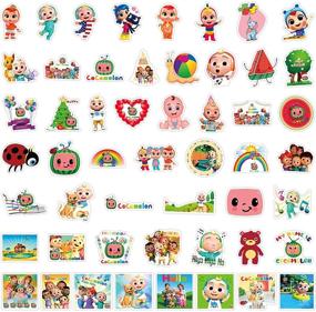img 3 attached to 👶 100-Piece Baby Cocomelon Waterproof Vinyl Stickers Decals for Laptop, Water Bottles, Bikes, Skateboards, Luggage, Computers, Hydro Flasks, Toys, Phones, Snowboards - DIY Decoration as Gifts for Kids, Girls, and Teens