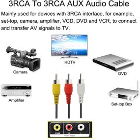 img 2 attached to 🔌 6-Foot Pasow RCA Composite AV Cable Male to Male for DVD - Audio Video Connection