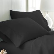 ienjoy home collection premium ultra soft pillowcase set king size - black logo