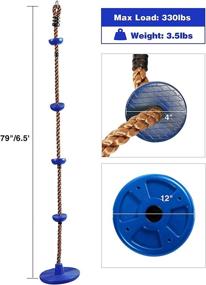 img 2 attached to 🌳 REDCAMP Climbing Rope Swings for Trees: Heavy Duty Plastic Disc Swing Seat for Thrilling Fun - Blue