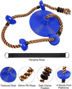 img 1 attached to 🌳 REDCAMP Climbing Rope Swings for Trees: Heavy Duty Plastic Disc Swing Seat for Thrilling Fun - Blue