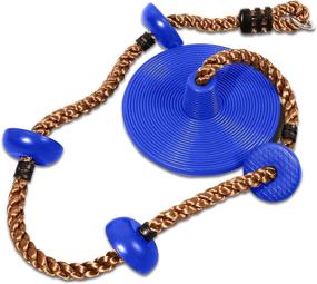 img 4 attached to 🌳 REDCAMP Climbing Rope Swings for Trees: Heavy Duty Plastic Disc Swing Seat for Thrilling Fun - Blue