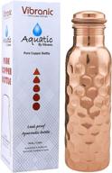 🧲 copper water bottle - 34oz diamond hammered, leak-proof ayurvedic vessel: unlock the natural health benefits for sports, fitness, and yoga логотип