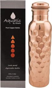 img 3 attached to 🧲 Copper Water Bottle - 34oz Diamond Hammered, Leak-Proof Ayurvedic Vessel: Unlock the Natural Health Benefits for Sports, Fitness, and Yoga