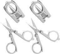 convenient pocket-sized folding scissors set - 4pcs stainless steel craft cutters for on-the-go logo