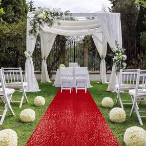 img 3 attached to 🎉 Add Glamour to Your Ceremony with ShinyBeauty Carpet Aisle Runner in Red - 36InchX15FT