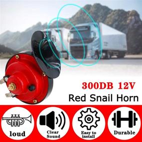 img 1 attached to 🚂 HXXF Train Horns for Trucks 300DB – Super Loud Electric Snail Single Horn 12V Waterproof Train Horns Kit for Truck, Train, Boat, Car, Motorcycle, Truck, and Boat – Includes Gloves (2 PACK)