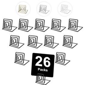 img 4 attached to Urban Deco 26-Piece Metallic Black Wire Place Card Holders – Stylish Holders for Photos, Food Signs, Memos, Weddings, Restaurants & Birthdays