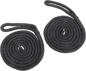 img 4 attached to ⚓️ YaeMarine 2-Pack 1/2 Inch 15 FT Double Braid Nylon Dockline Dock Line Mooring Rope Set