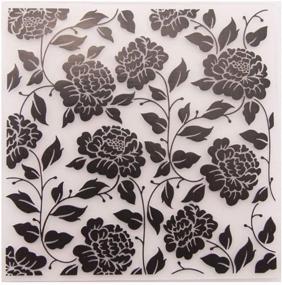 img 4 attached to 🌺 Flower Leaves Plastic Template Embossing Folders for Scrapbooking Card Making Christmas - 5.3x5.3 Inches