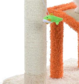 img 2 attached to Aeromark Armarkat X2101 Premium Two-Level Cat Tree - Beige/Orange