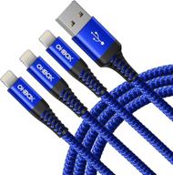 6ft nylon braided lightning cable 3pack mfi certified iphone charger fast charging high speed data sync phone cord for iphone 12/11/11pro/11max/x/xs/xr/xs max/8/7/se/ipad mini air (6ft logo