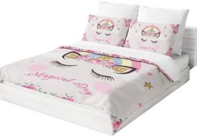 img 3 attached to Unicorn Eyelash Bedding Microfiber Pillowcases