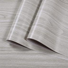 img 2 attached to 🔖 Self Adhesive Gray Wood Grain Contact Paper Shelf Liner - Ideal for Kitchen Cabinets, Shelves, Drawers, Doors - 17.7" x 78" Sticker