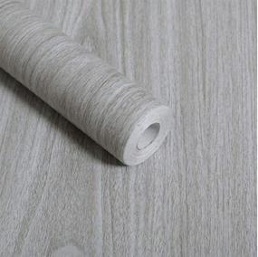 img 3 attached to 🔖 Self Adhesive Gray Wood Grain Contact Paper Shelf Liner - Ideal for Kitchen Cabinets, Shelves, Drawers, Doors - 17.7" x 78" Sticker