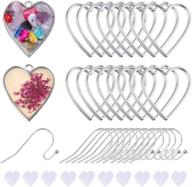 🌸 versatile 60 pcs heart open bezels with earring hooks and backs for uv resin earrings & pressed flower frames logo