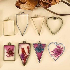 img 1 attached to 🌸 Versatile 60 Pcs Heart Open Bezels with Earring Hooks and Backs for UV Resin Earrings & Pressed Flower Frames