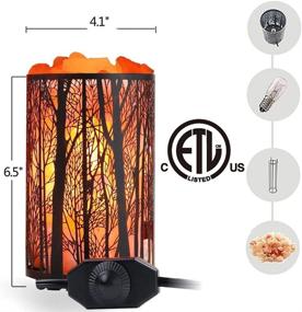 img 3 attached to 🌿 Himalayan Salt Lamp, Natural Night Light with Dimmer Switch - Forest Design Metal Basket (4.1 x 6.5", 4.4-5lbs) - Includes 25Watt Bulbs & ETL Cord - 1 Pack