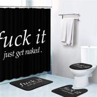 🚽 enhance your bathroom decor with britimes 4 piece shower curtain set - 'fuck it just get naked' design, featuring non-slip rugs, bath mat, and toilet lid cover - waterproof and durable - comes with 12 hooks - 72"x72 logo