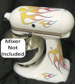 img 1 attached to Enhance Your Mixer's Look with KA Mixer Decal Cover Kit Classic21 - Double Stickers in Red, Orange, and Yellow with Blue Trim (Mixer Not Included)