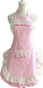 img 1 attached to 🎁 Hyzrz Lovely Home Work Adjustable Pink Apron for Women and Girls – Ideal Gift with Pocket for Kitchen and Cooking, Cake Baking