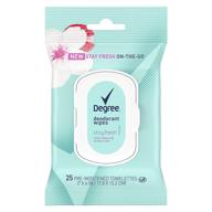 🌸 on-the-go men's degree stay fresh deodorant wipes—white flowers & lychee, 25 count logo