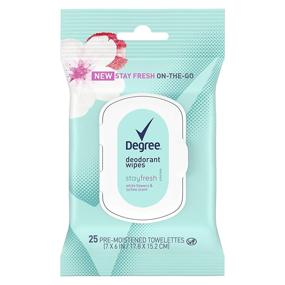 img 2 attached to 🌸 On-The-Go Men's Degree Stay Fresh Deodorant Wipes—White Flowers & Lychee, 25 Count