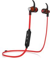 🎧 symphonized xtc wireless earphones - bluetooth stereo in-ear headphones with mic and volume controls - red, ideal for gym, sports, travel logo