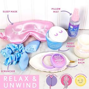 img 1 attached to 🌙 Just My Style Dream World Bedtime Ritual Set: Indulge in a Soothing Sleep Experience with Silk Eye Mask, Scrunchie, Pillow Mist, Body Cream, Lavender Salve & Origami Stars