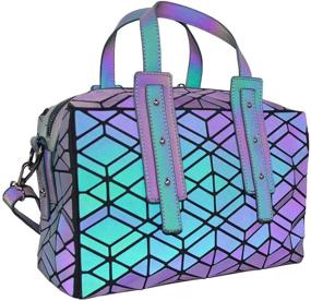 img 4 attached to 👜 Stylish Geometric Crossbody Messenger Holographic Colorful1 Women's Handbags & Wallets - Trendy and Functional!