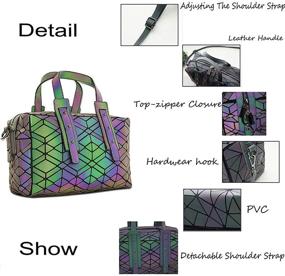 img 2 attached to 👜 Stylish Geometric Crossbody Messenger Holographic Colorful1 Women's Handbags & Wallets - Trendy and Functional!