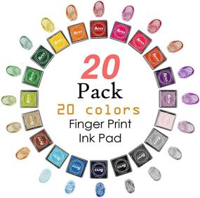 img 2 attached to Craft Ink Pad Stamps Partner DIY Color: 20 Color Rainbow Finger Ink Pad for Kid's Art & Crafting, Scrapbooking, Cards, Wood Fabric, Rubber Stamps - Vibrant Water-Soluble Colors, Pack of 20