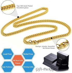 img 1 attached to Ultimate Statement Piece: Jewelry Kingdom 1 Gold Cuban Link Chain Necklace or Bracelet for Men - 15mm 18K Stainless Steel Chunky Thick Heavy Miami Curb Chains - 8-30 Inch - Perfect Valentines Jewelry