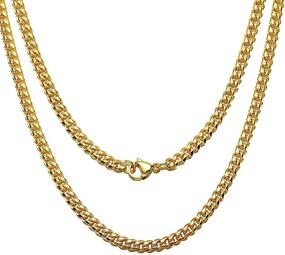 img 4 attached to Ultimate Statement Piece: Jewelry Kingdom 1 Gold Cuban Link Chain Necklace or Bracelet for Men - 15mm 18K Stainless Steel Chunky Thick Heavy Miami Curb Chains - 8-30 Inch - Perfect Valentines Jewelry